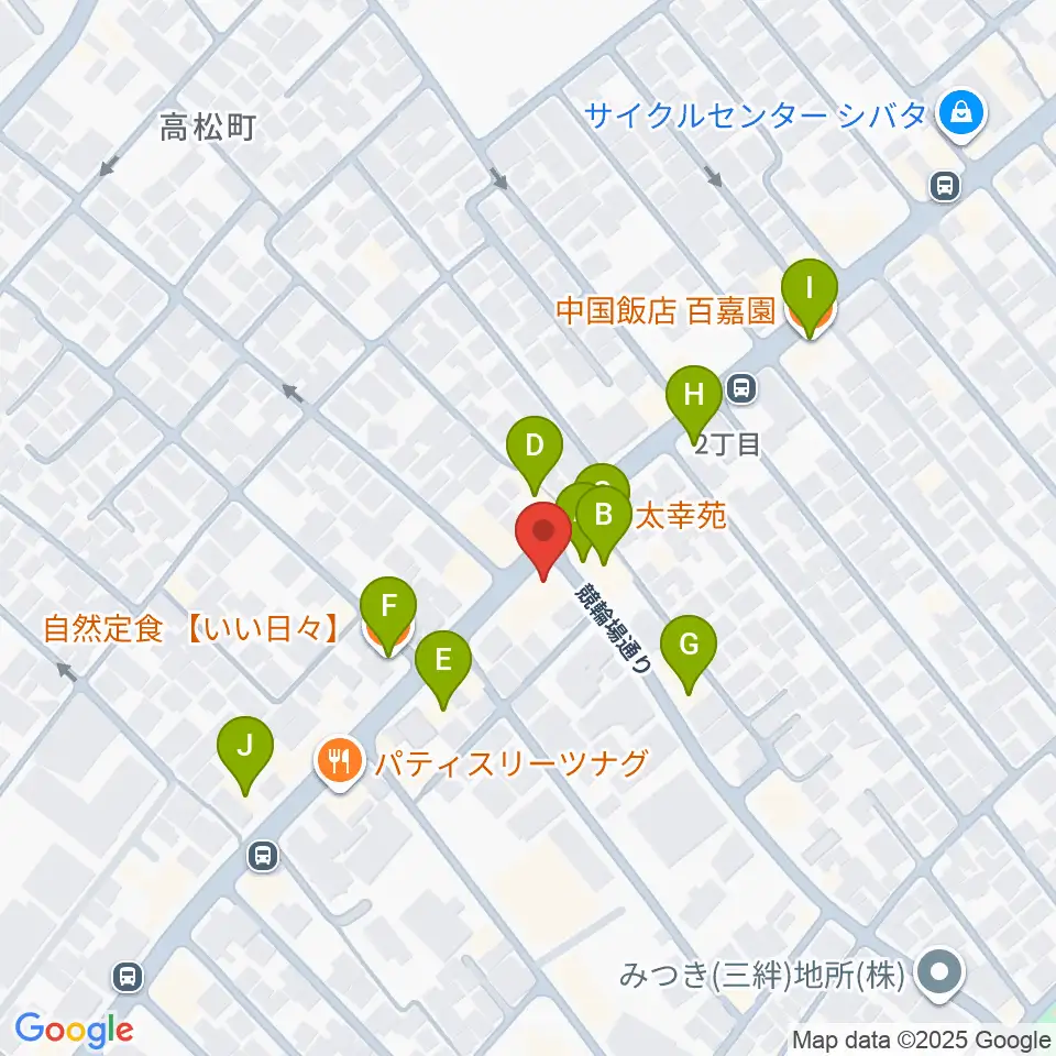 立川CRAZY JAM周辺のファミレス・ファーストフード一覧地図
