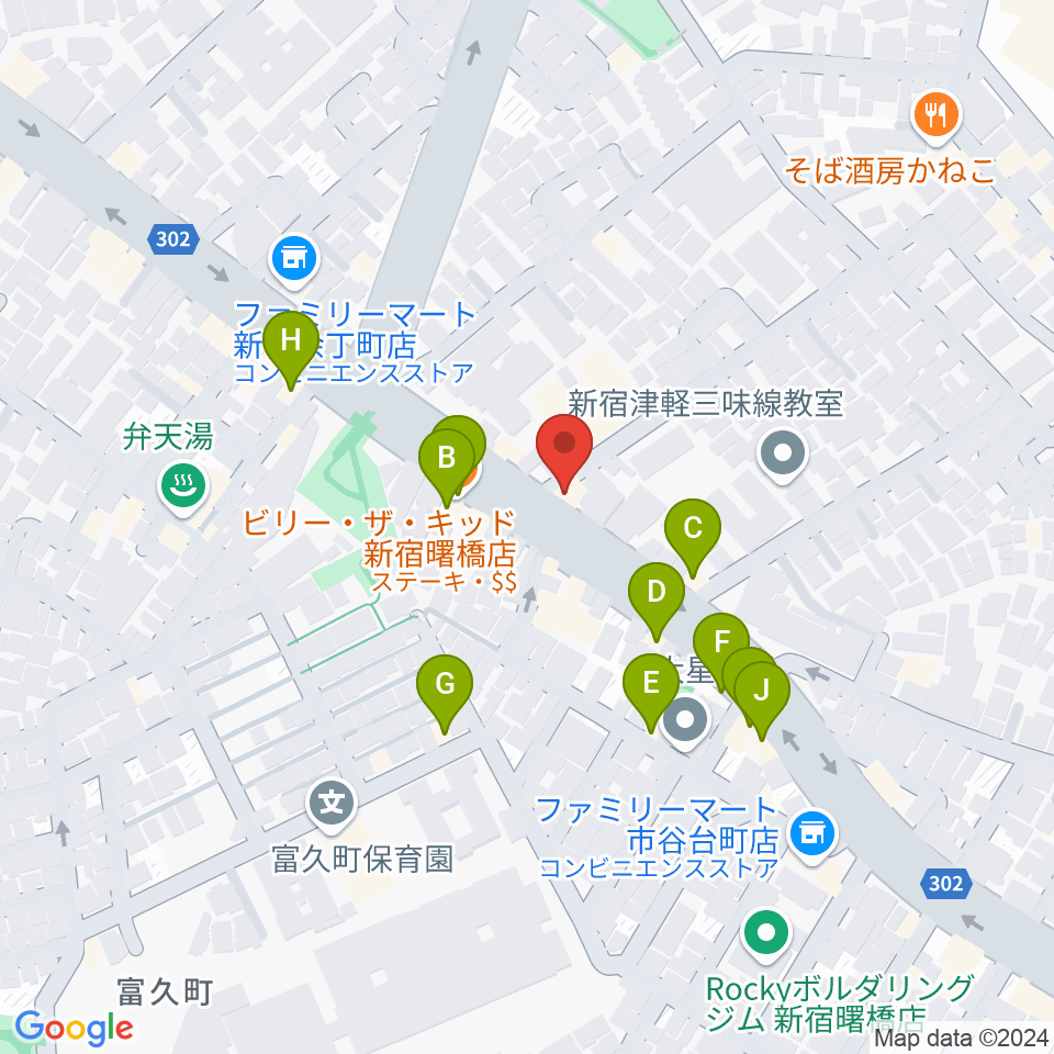 ミュージカルドッグスタジオ周辺のファミレス・ファーストフード一覧地図