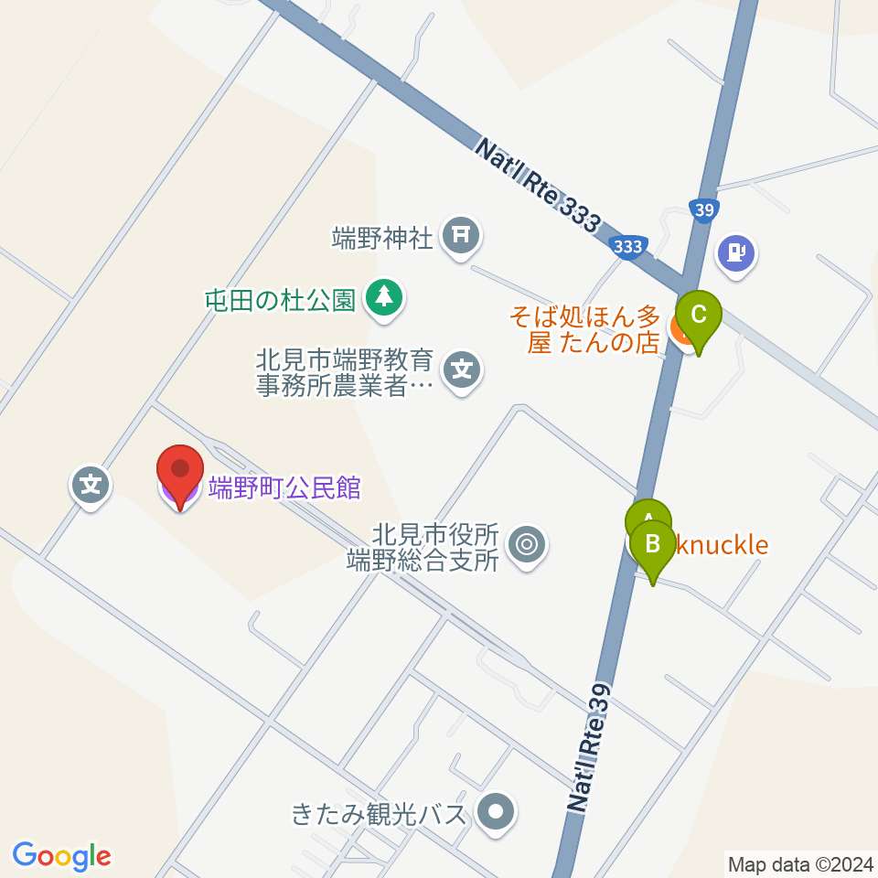 端野町公民館周辺のファミレス・ファーストフード一覧地図