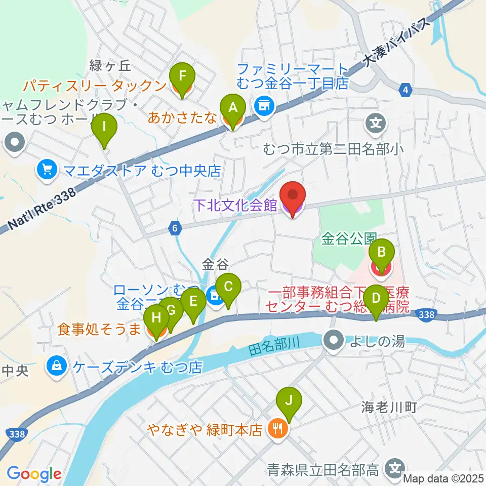下北文化会館周辺のファミレス・ファーストフード一覧地図