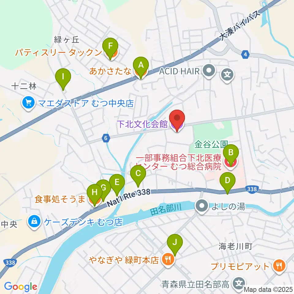 下北文化会館周辺のファミレス・ファーストフード一覧地図