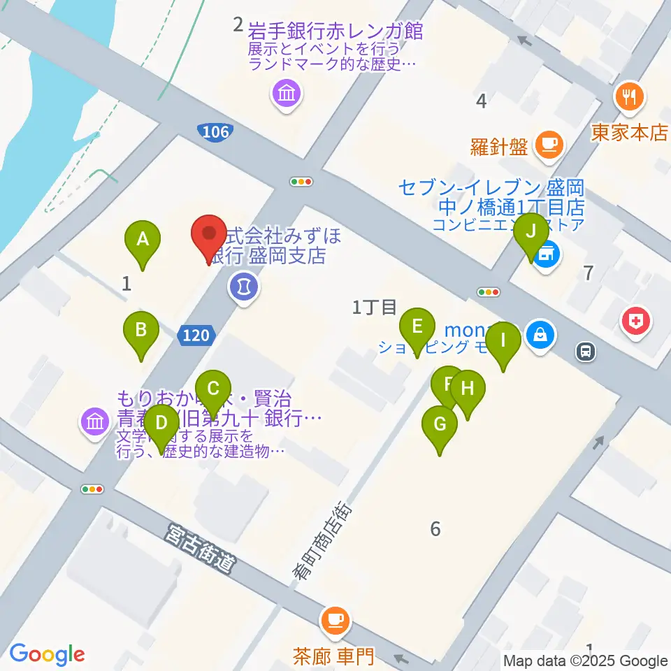 プラザおでって周辺のファミレス・ファーストフード一覧地図