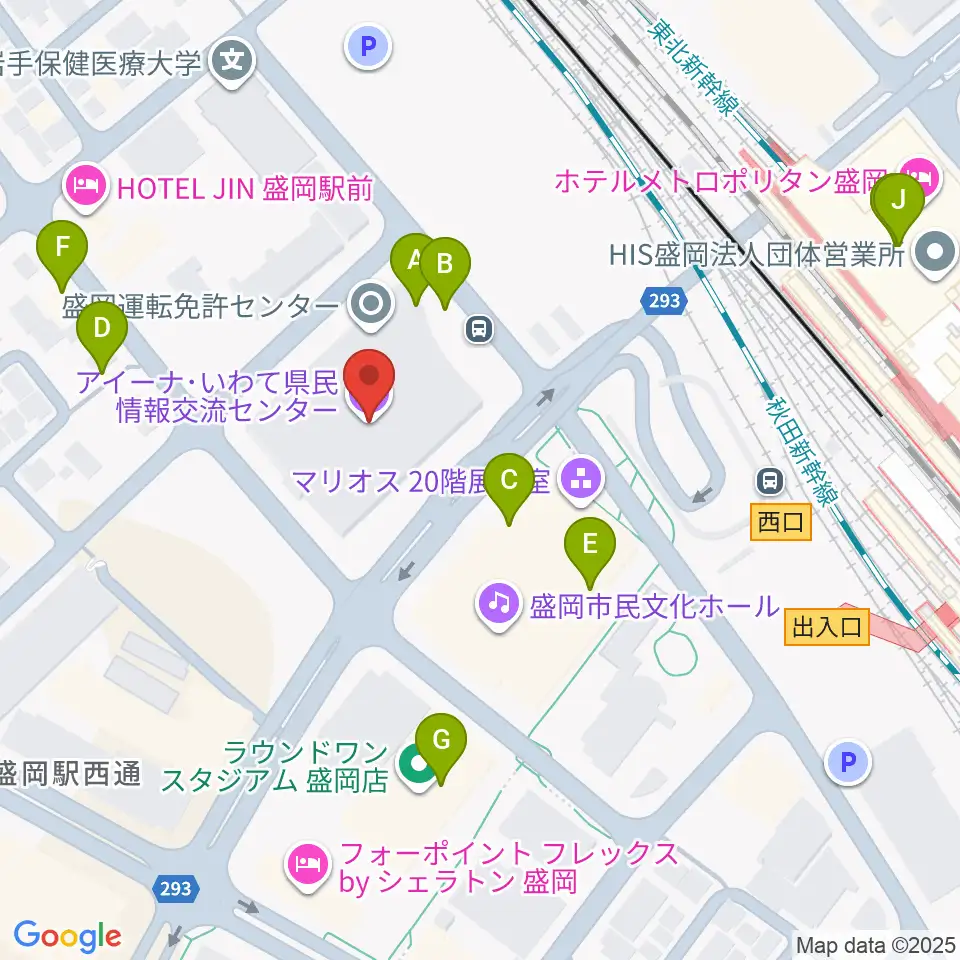キオクシアアイーナ周辺のファミレス・ファーストフード一覧地図