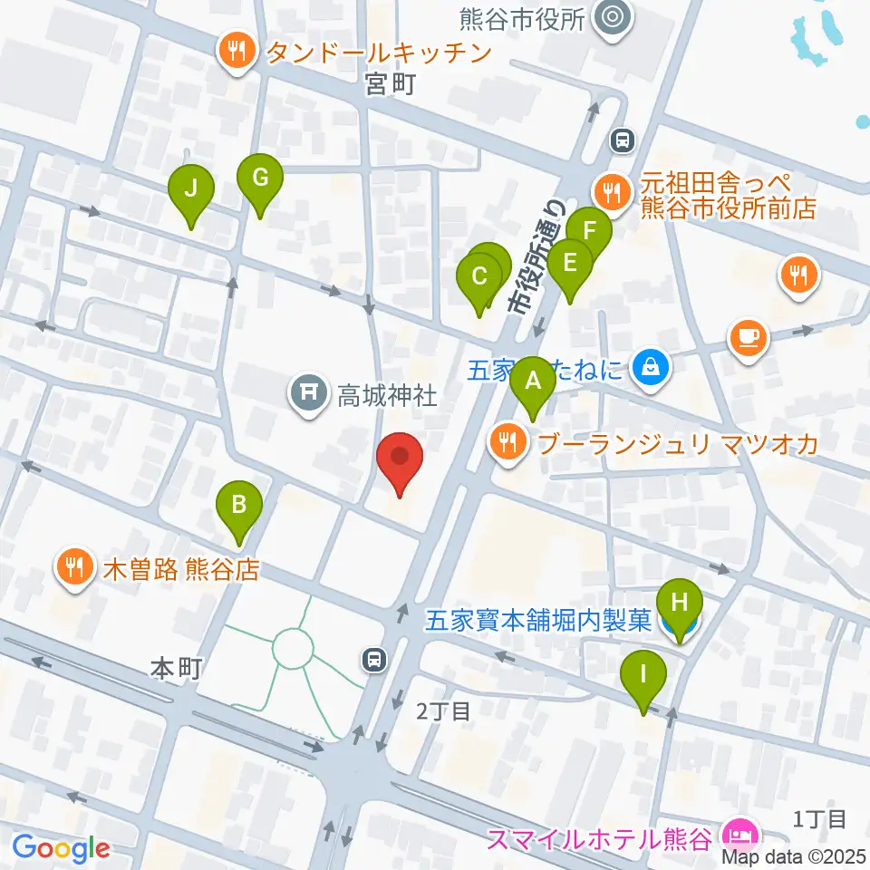 熊谷ジャンゴ周辺のファミレス・ファーストフード一覧地図