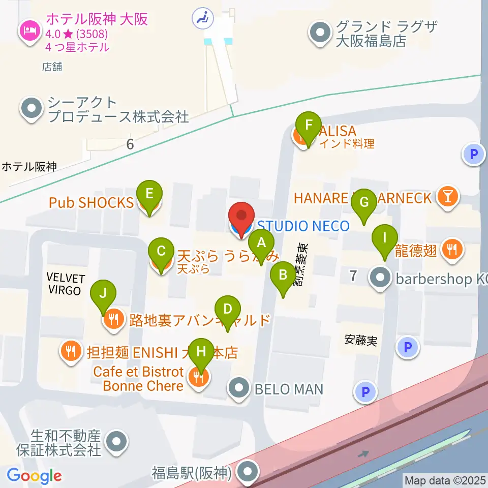 スタジオNECO周辺のファミレス・ファーストフード一覧地図
