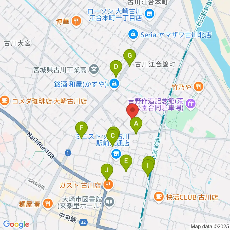 村田工務所 パタ崎さんHall おおさき周辺のファミレス・ファーストフード一覧地図