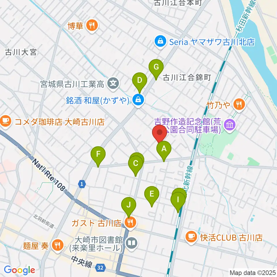 村田工務所 パタ崎さんHall おおさき周辺のファミレス・ファーストフード一覧地図
