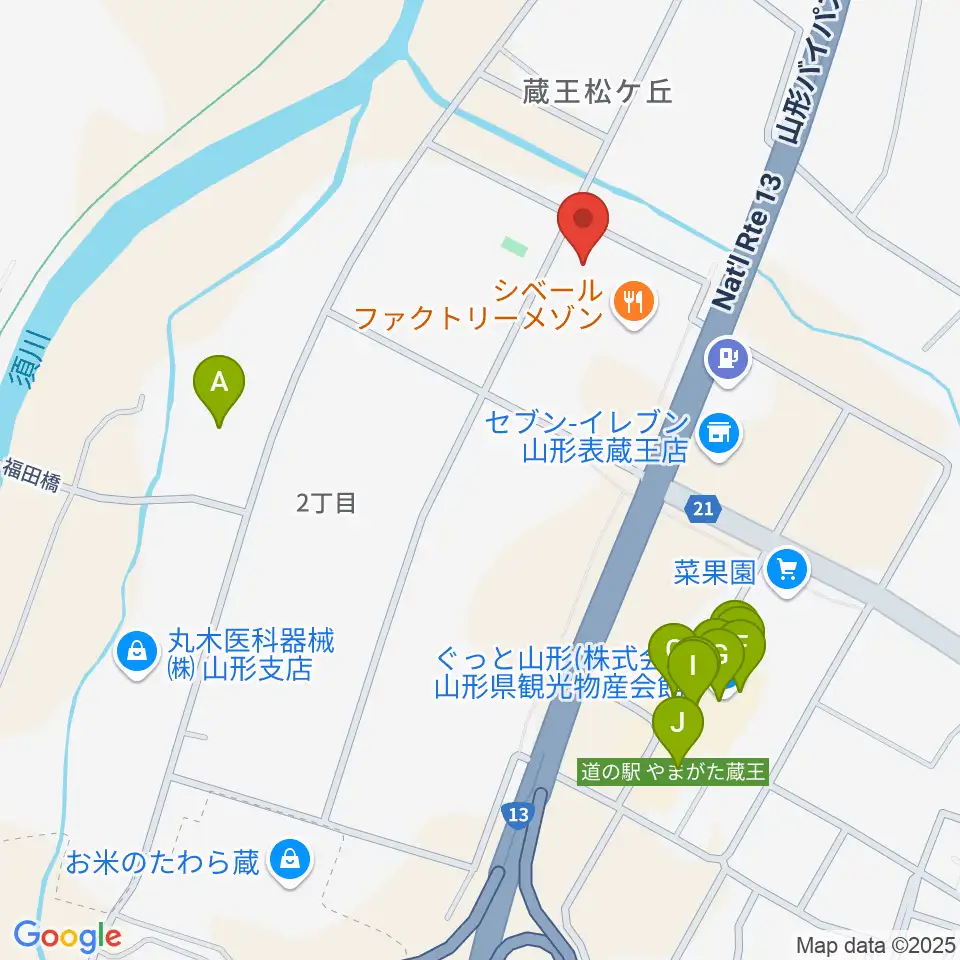 東ソーアリーナ周辺のファミレス・ファーストフード一覧地図