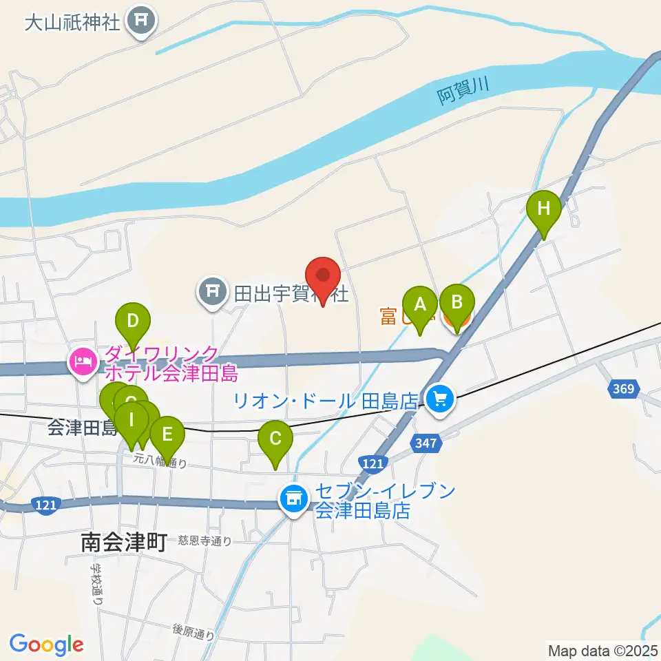 御蔵入交流館周辺のファミレス・ファーストフード一覧地図