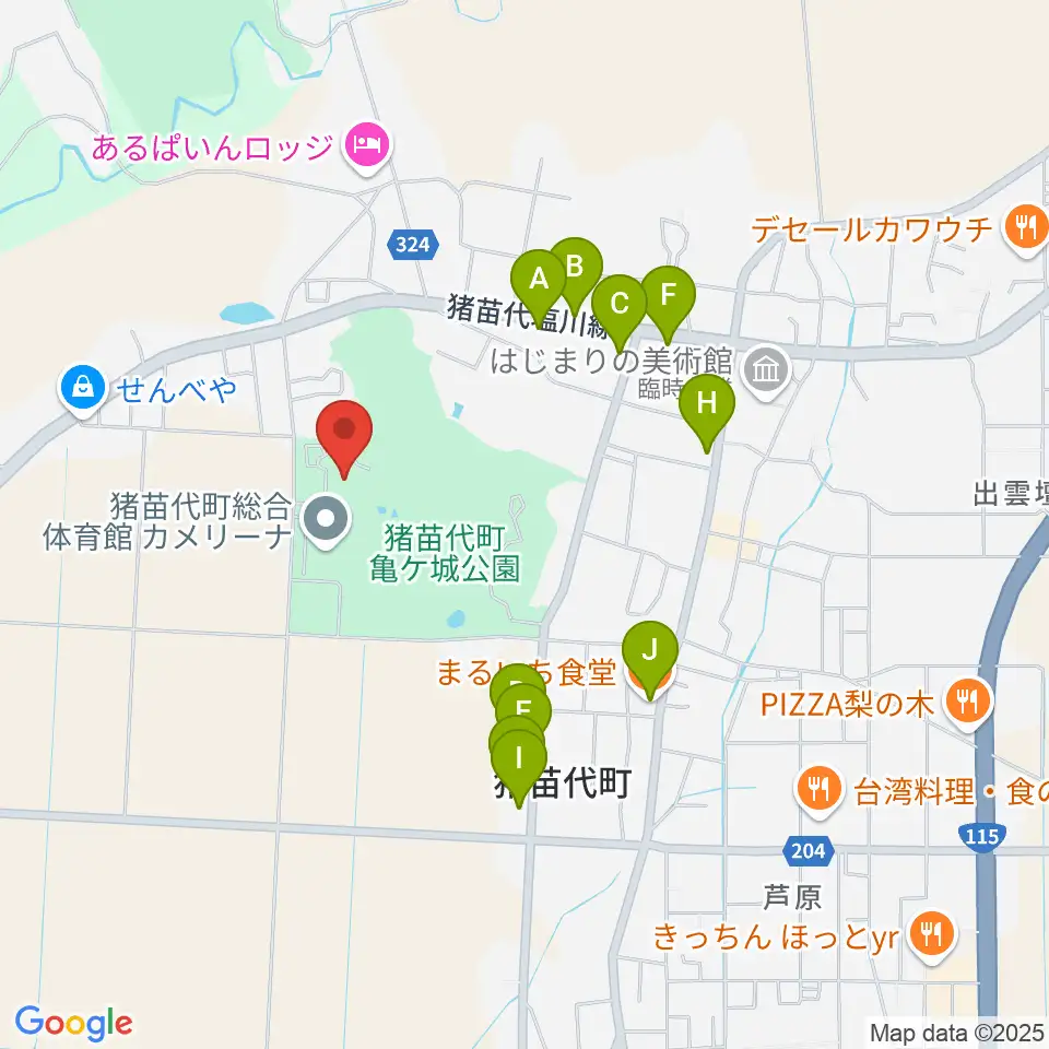 猪苗代町体験交流館周辺のファミレス・ファーストフード一覧地図
