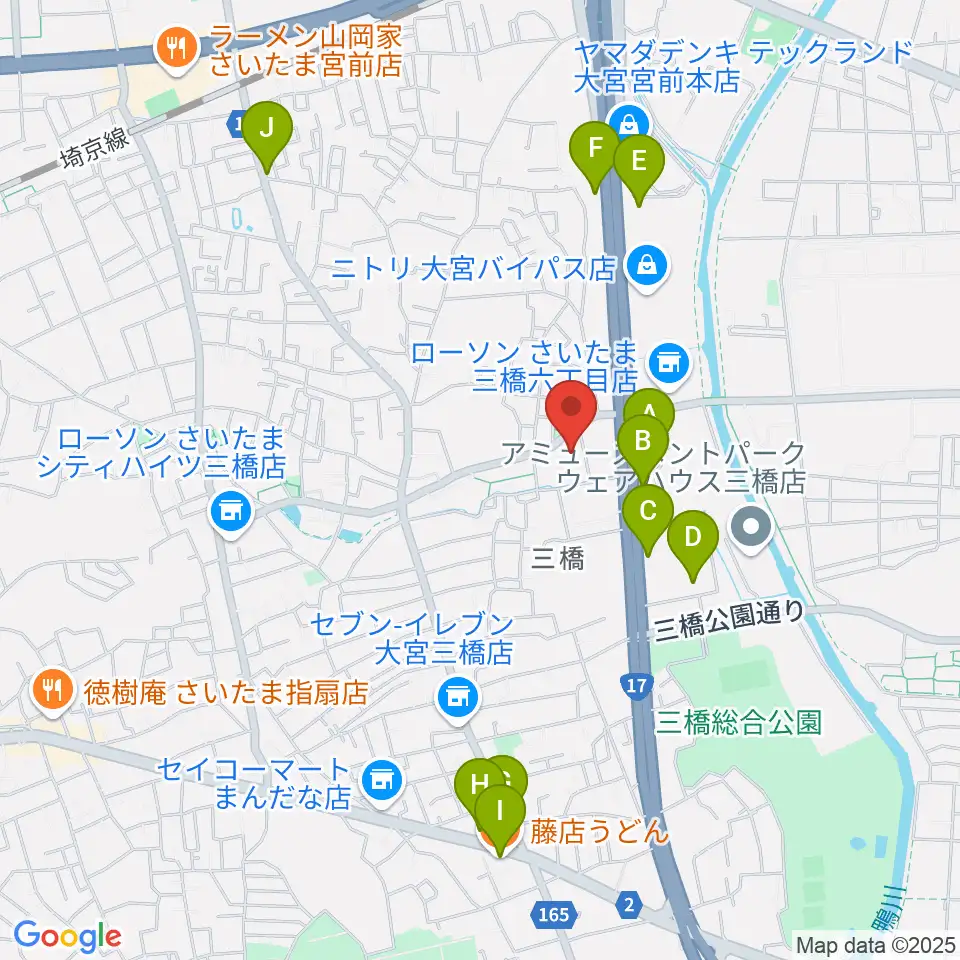 さいたま市西部文化センター周辺のファミレス・ファーストフード一覧地図