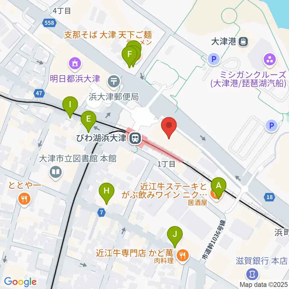 スカイプラザ浜大津周辺のファミレス・ファーストフード一覧地図