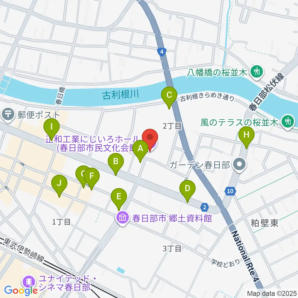 正和工業にじいろホール周辺のファミレス・ファーストフード一覧地図