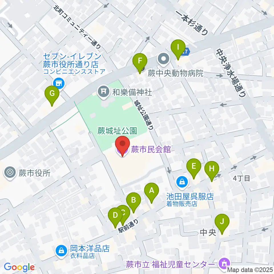 蕨市民会館周辺のファミレス・ファーストフード一覧地図