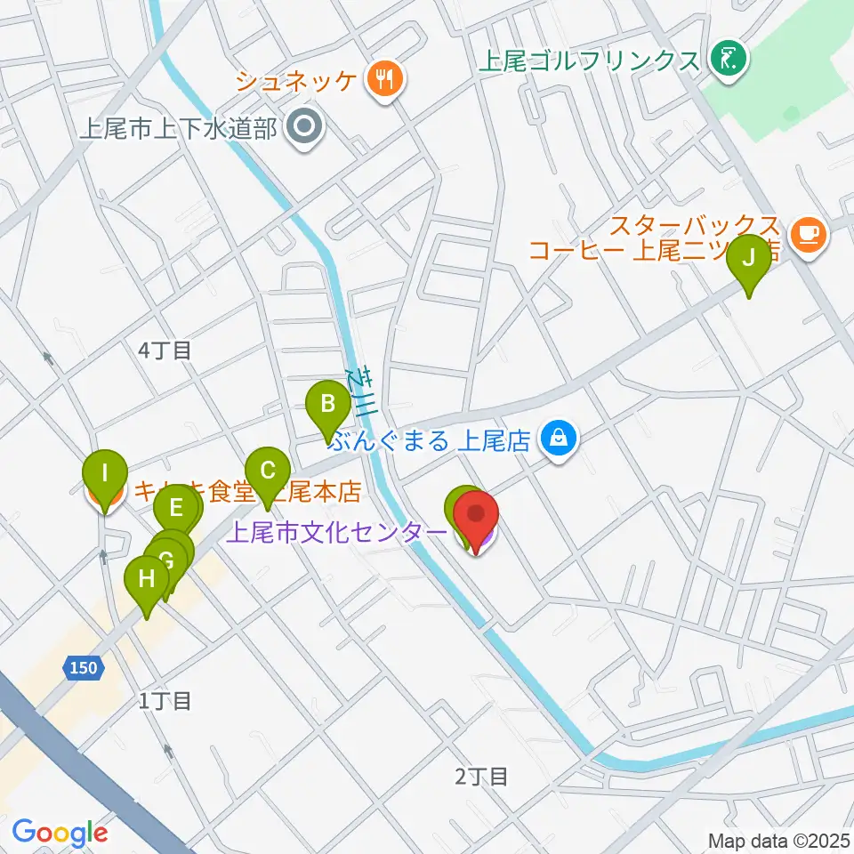 あげお富士住建ホール周辺のファミレス・ファーストフード一覧地図