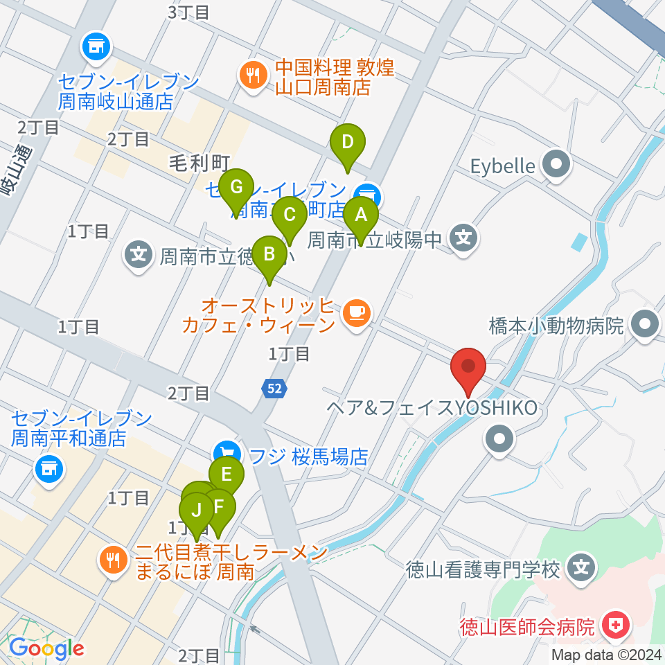 グランドミック周南楽器 御弓店周辺のファミレス・ファーストフード一覧地図