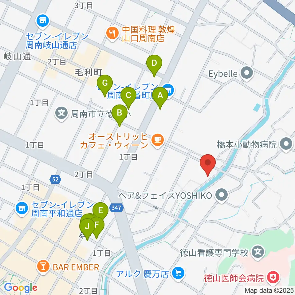 グランドミック周南楽器 御弓店周辺のファミレス・ファーストフード一覧地図