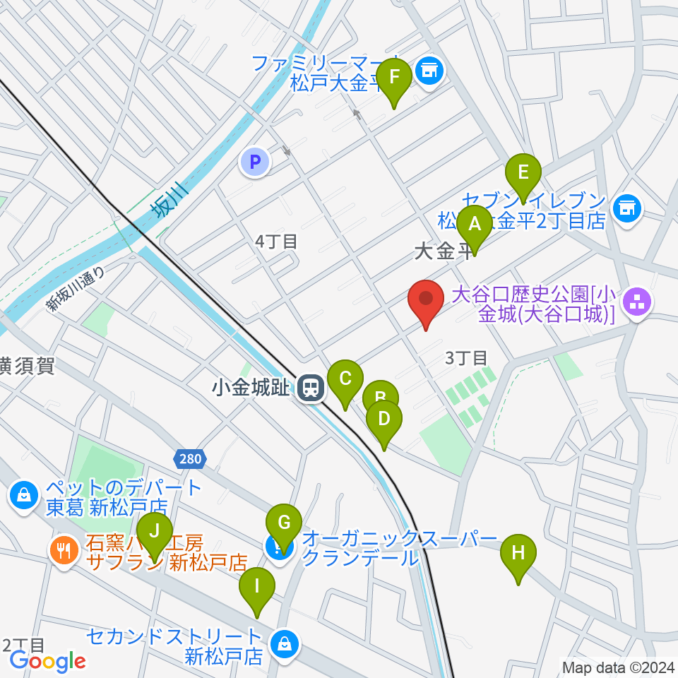 りべるて2周辺のファミレス・ファーストフード一覧地図