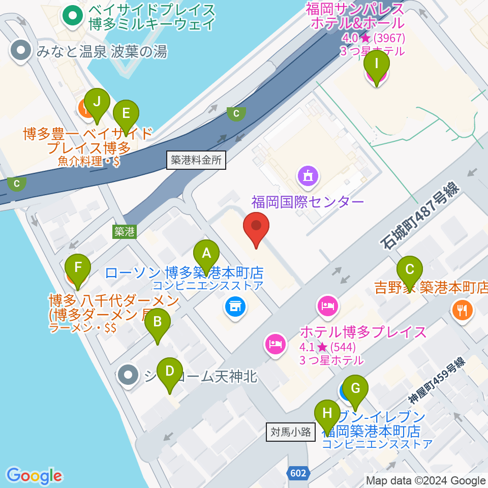 FineSound 築港店周辺のファミレス・ファーストフード一覧地図