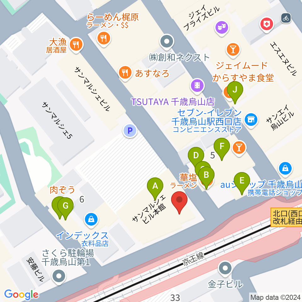 J’Z STUDIO 千歳烏山店周辺のファミレス・ファーストフード一覧地図