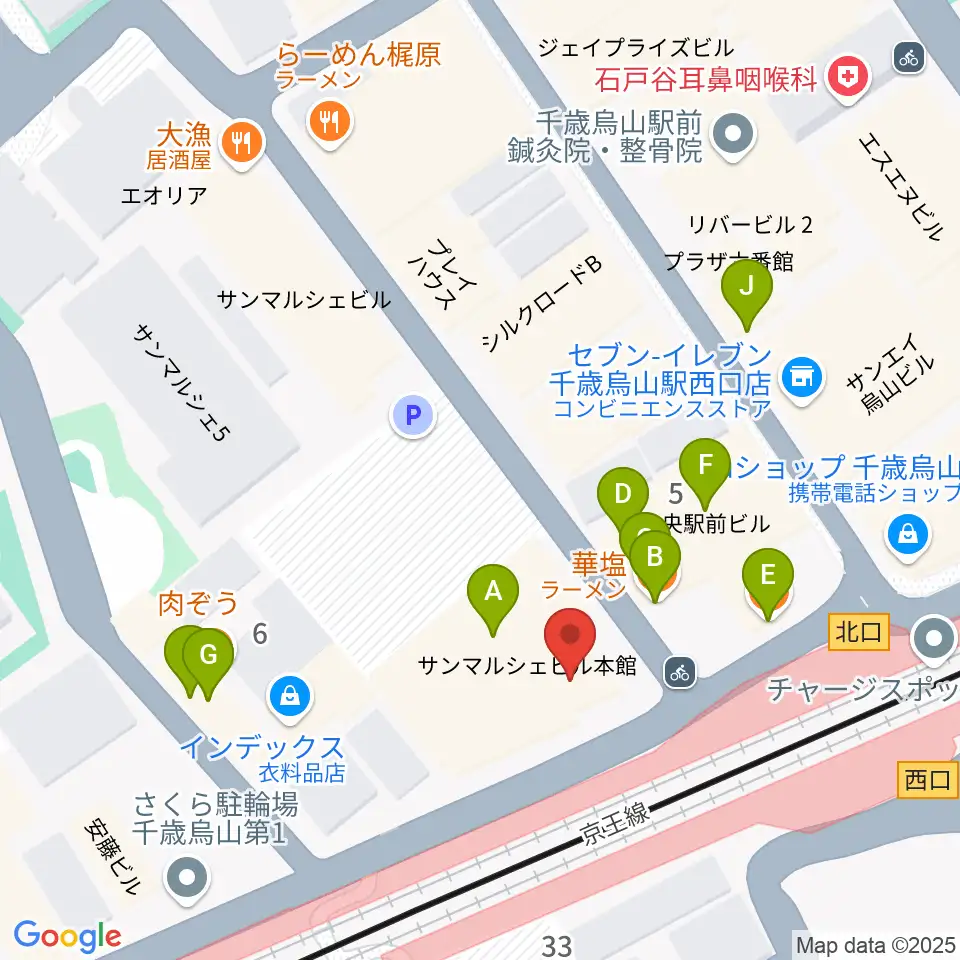 J’Z STUDIO 千歳烏山店周辺のファミレス・ファーストフード一覧地図