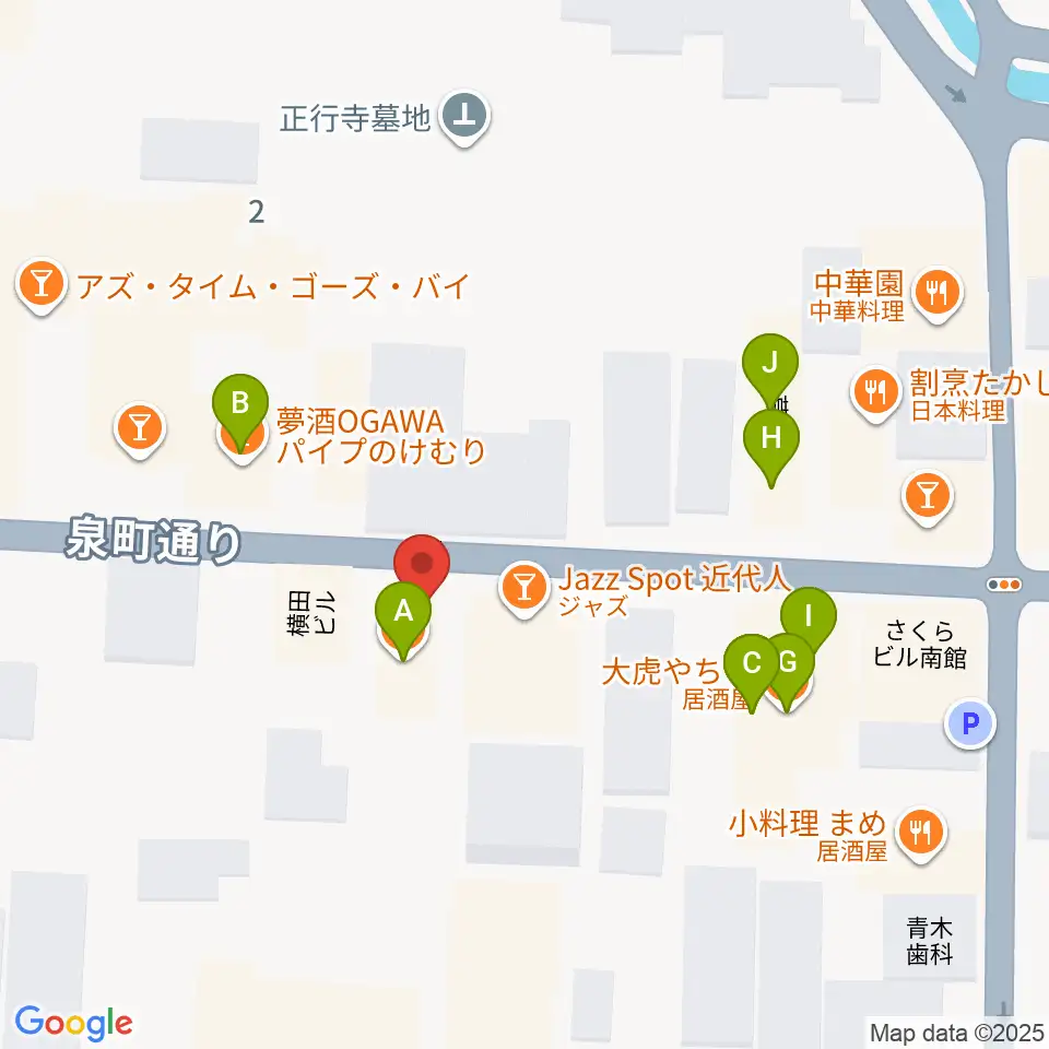 Jazz Spot 近代人周辺のファミレス・ファーストフード一覧地図