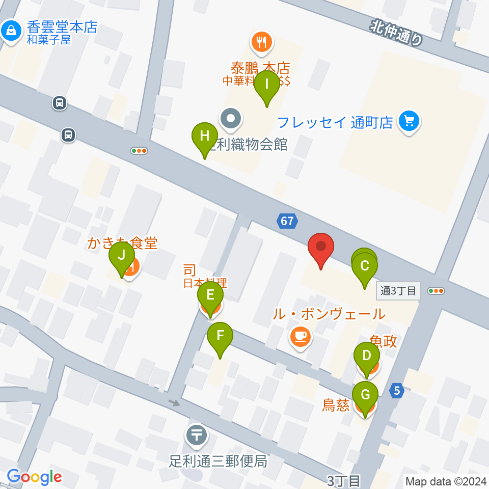 JAZZ 屋根裏周辺のファミレス・ファーストフード一覧地図