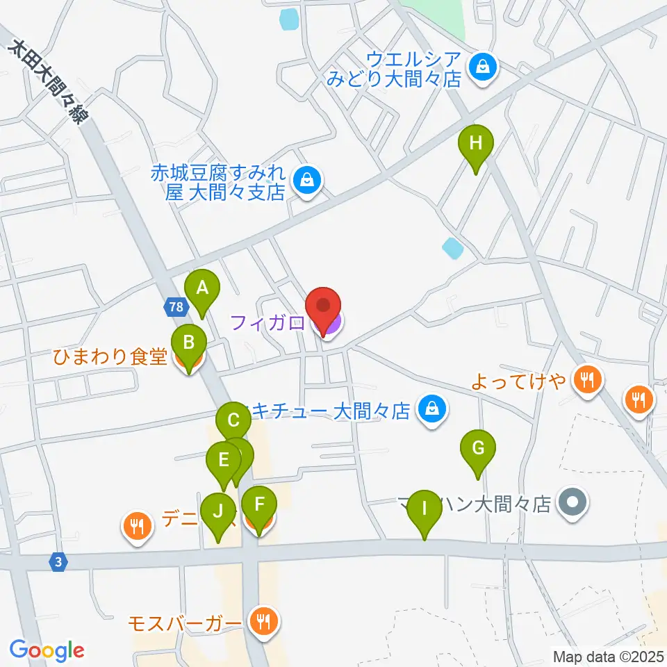 FIGARO周辺のファミレス・ファーストフード一覧地図