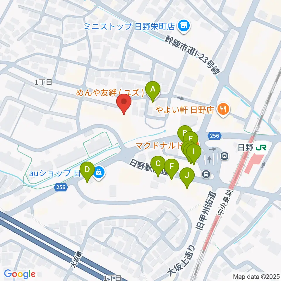 新町交流センター周辺のファミレス・ファーストフード一覧地図
