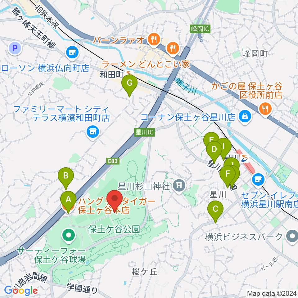 かながわアートホール周辺のファミレス・ファーストフード一覧地図