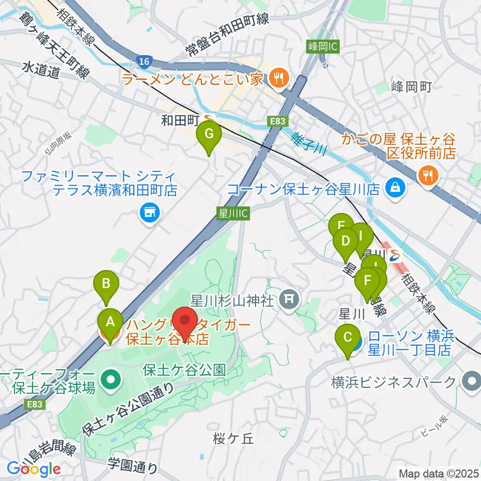 かながわアートホール周辺のファミレス・ファーストフード一覧地図