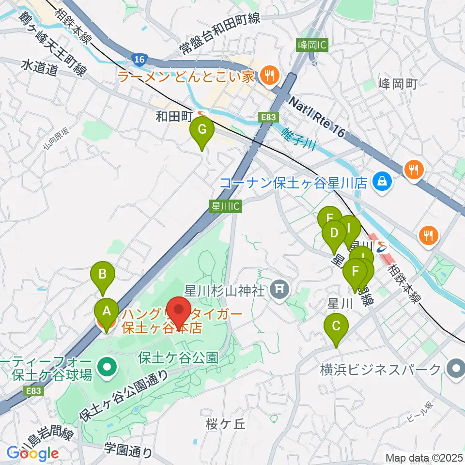 かながわアートホール周辺のファミレス・ファーストフード一覧地図