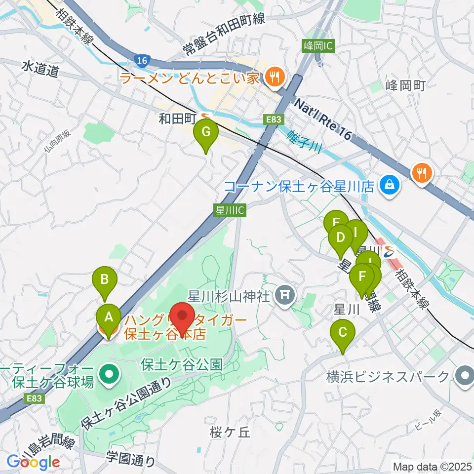 かながわアートホール周辺のファミレス・ファーストフード一覧地図