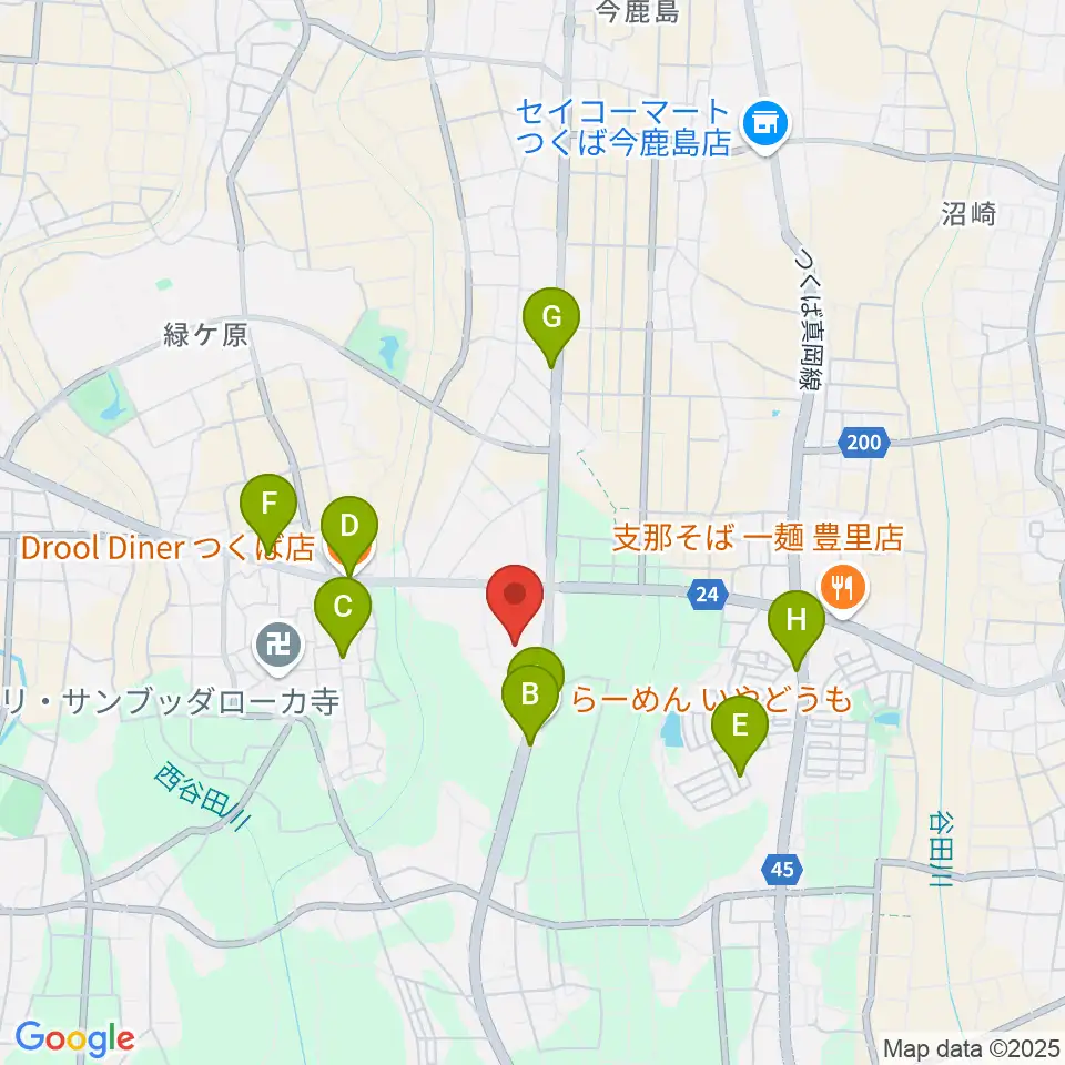 市民ホールとよさと周辺のファミレス・ファーストフード一覧地図