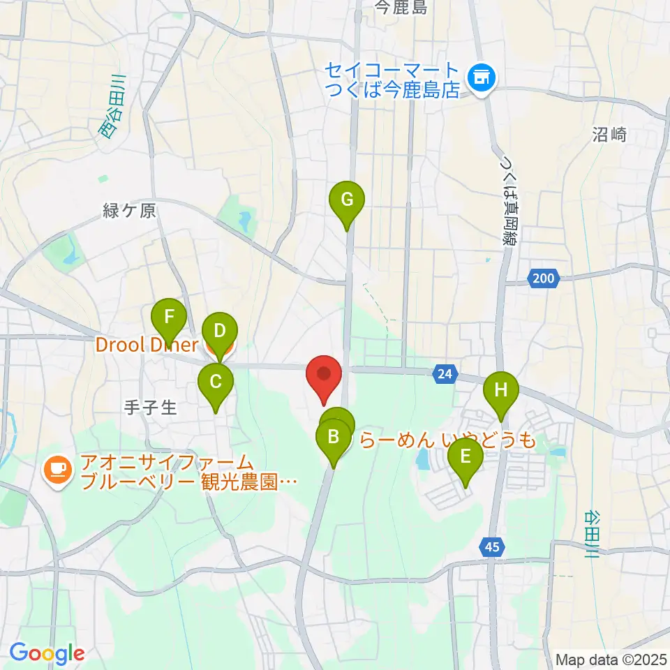市民ホールとよさと周辺のファミレス・ファーストフード一覧地図