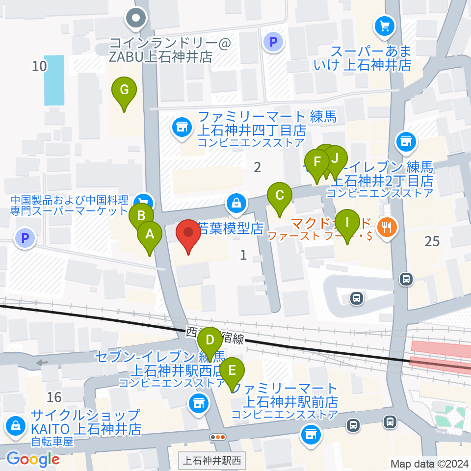 スタジオセイショウ周辺のファミレス・ファーストフード一覧地図