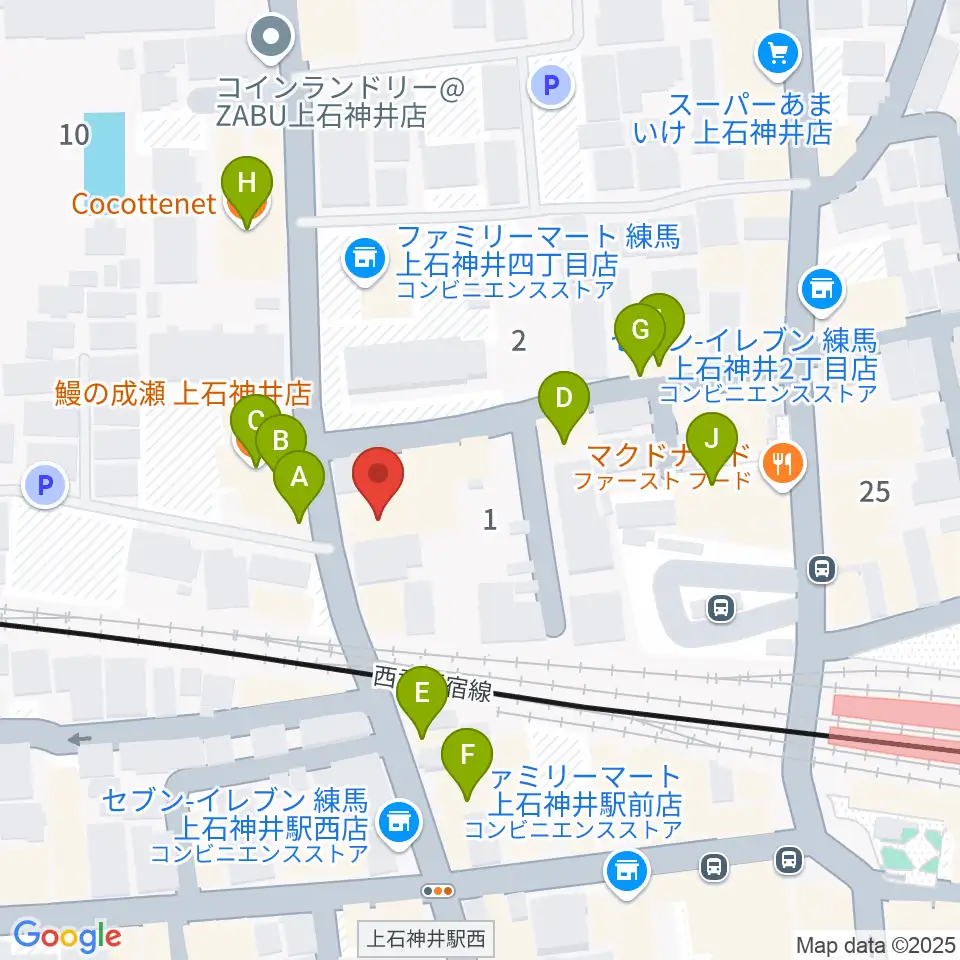 スタジオセイショウ周辺のファミレス・ファーストフード一覧地図