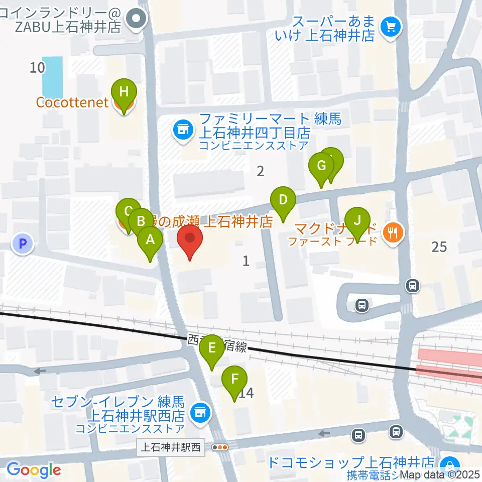 スタジオセイショウ周辺のファミレス・ファーストフード一覧地図