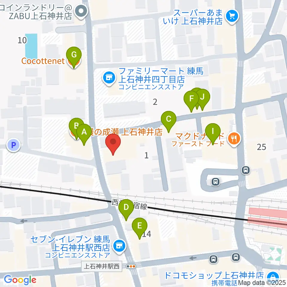 スタジオセイショウ周辺のファミレス・ファーストフード一覧地図
