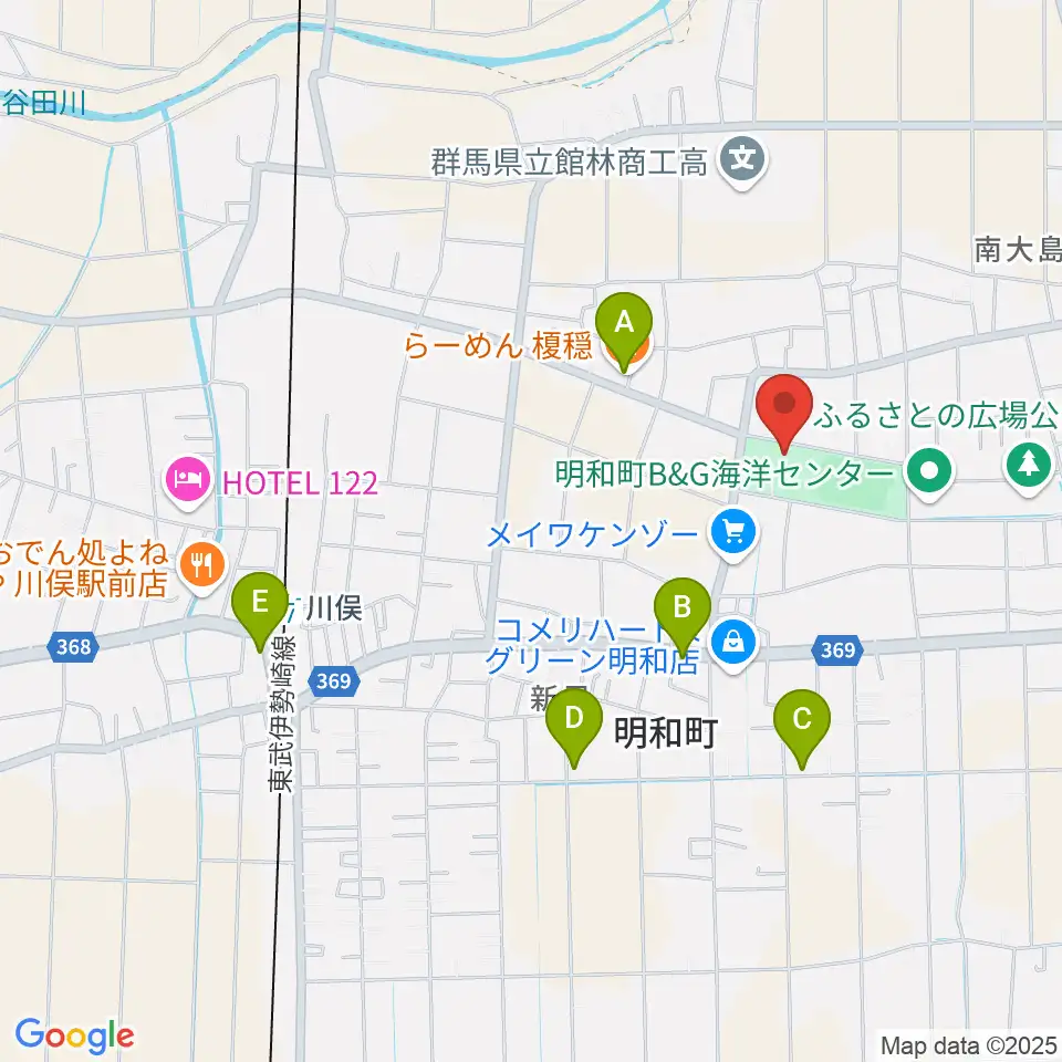 日本キャンパックホール周辺のファミレス・ファーストフード一覧地図