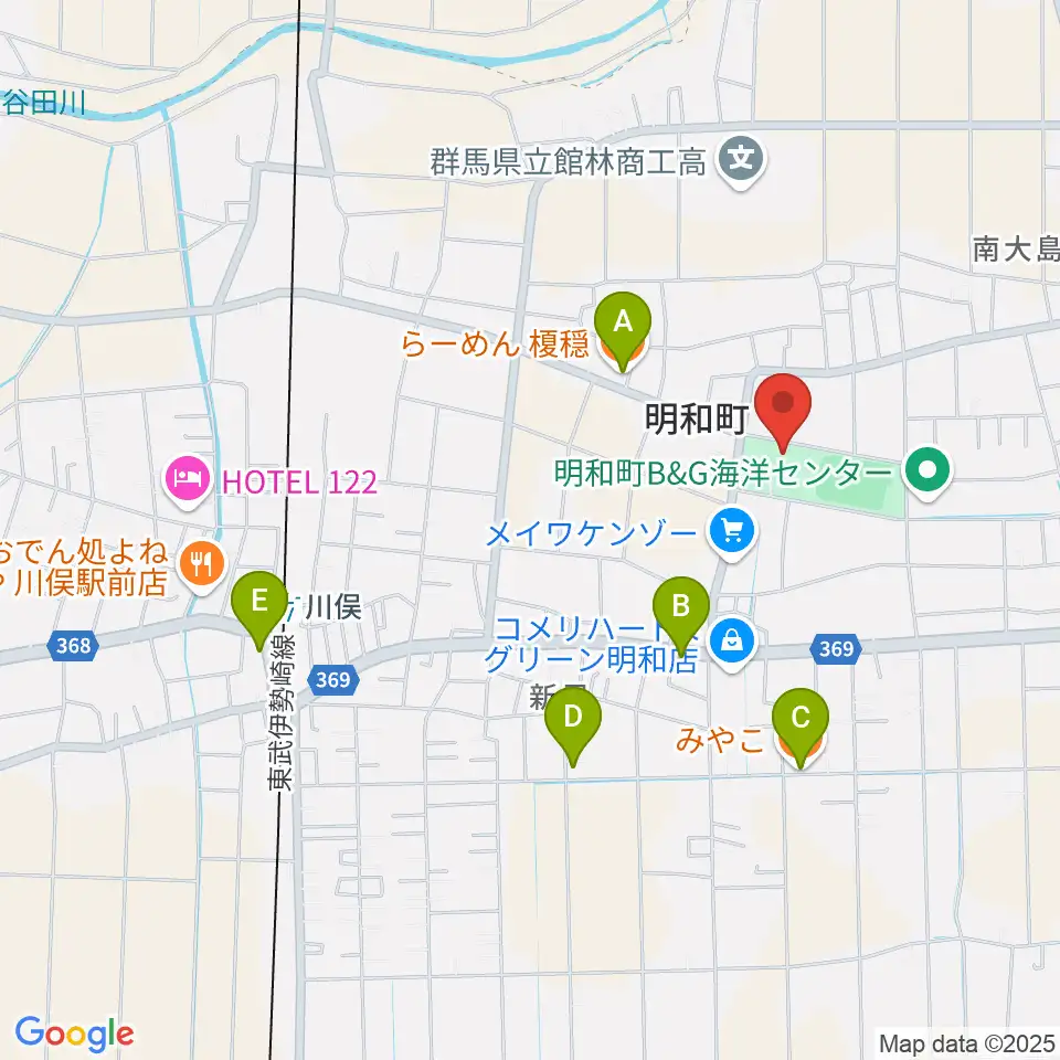 日本キャンパックホール周辺のファミレス・ファーストフード一覧地図