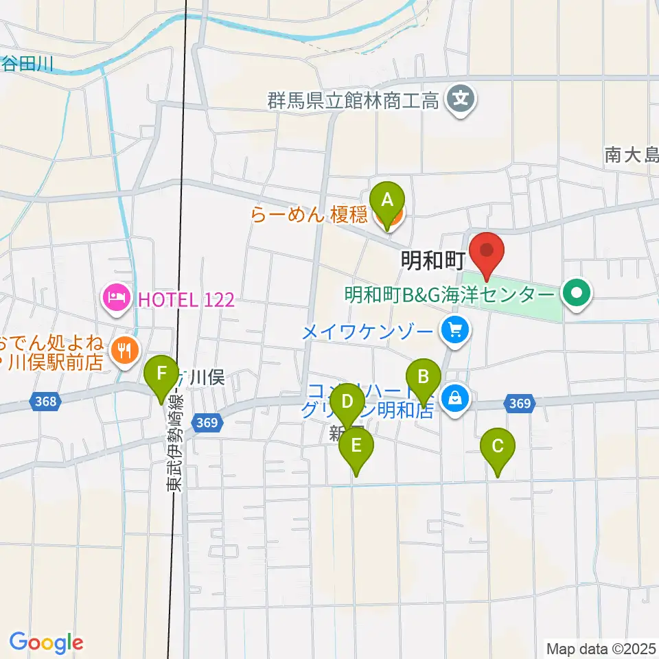 日本キャンパックホール周辺のファミレス・ファーストフード一覧地図