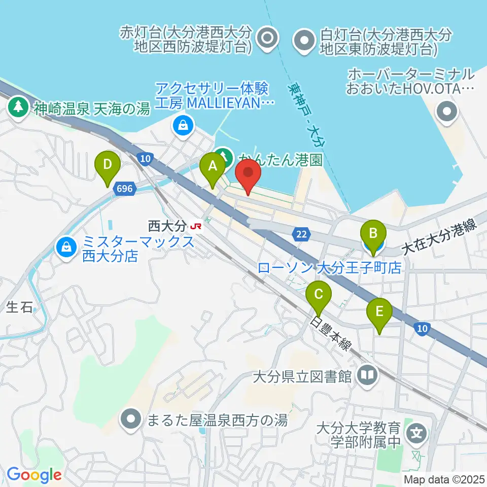 大分ブリックブロック周辺のコンビニエンスストア一覧地図