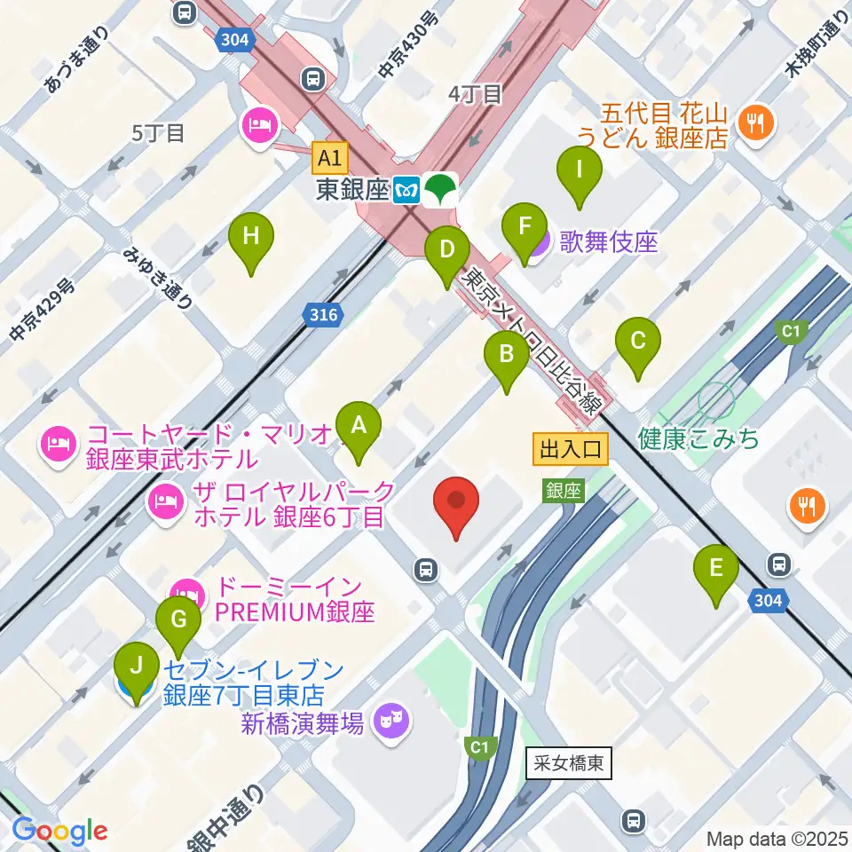 時事通信ホール周辺のコンビニエンスストア一覧地図