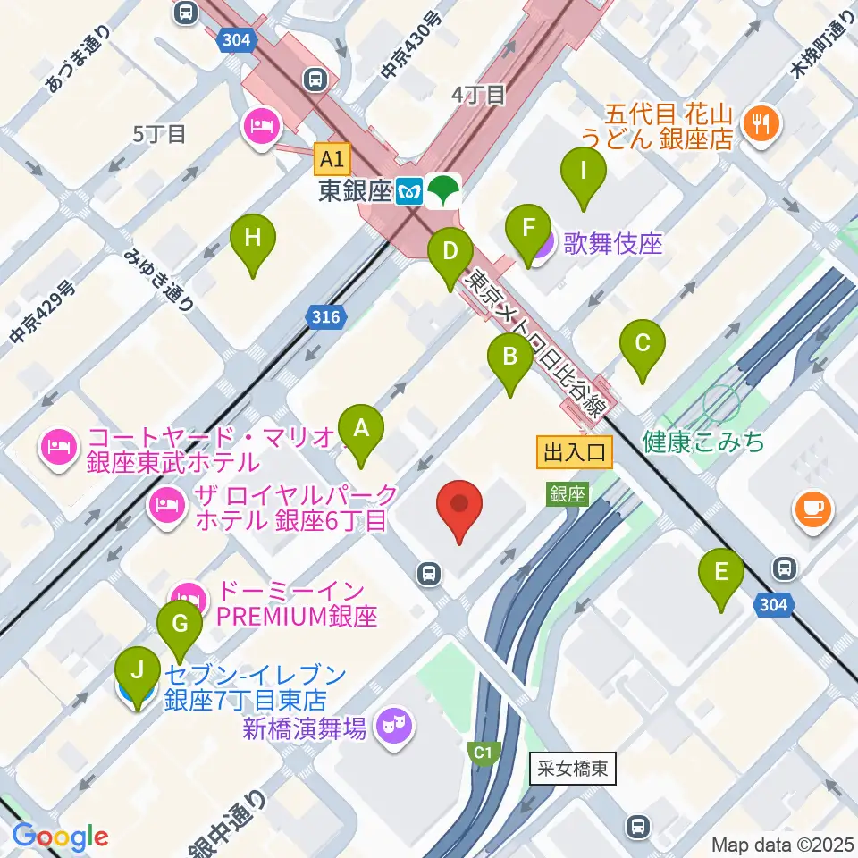 時事通信ホール周辺のコンビニエンスストア一覧地図