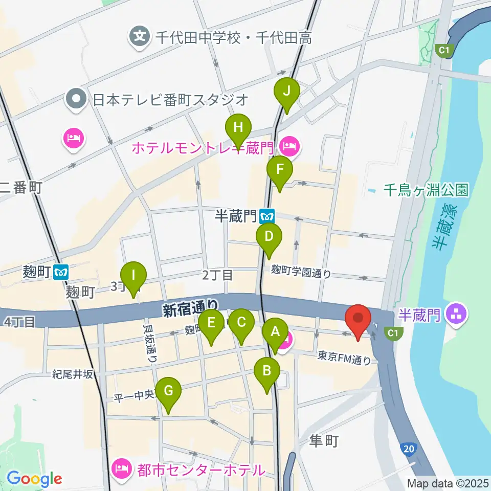 TOKYO FM HALL周辺のコンビニエンスストア一覧地図