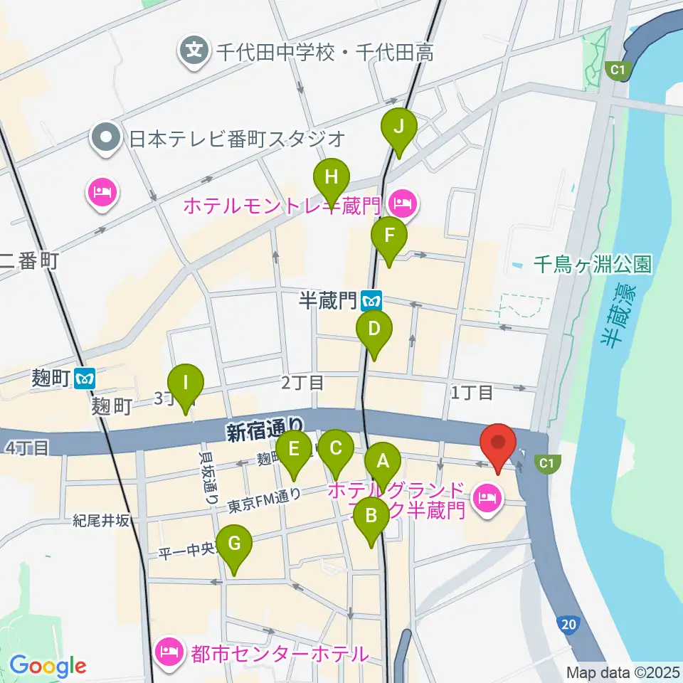 TOKYO FM HALL周辺のコンビニエンスストア一覧地図