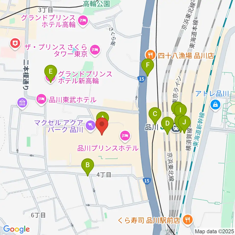 品川ステラボール周辺のコンビニエンスストア一覧地図