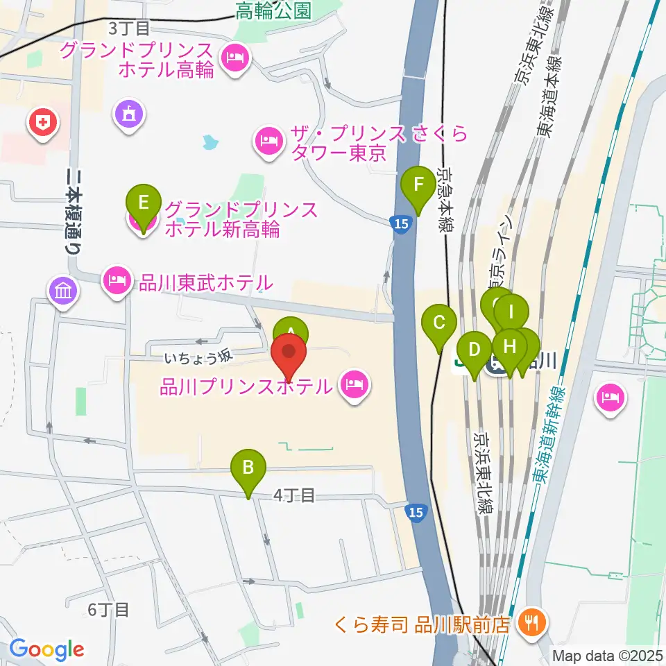 品川ステラボール周辺のコンビニエンスストア一覧地図