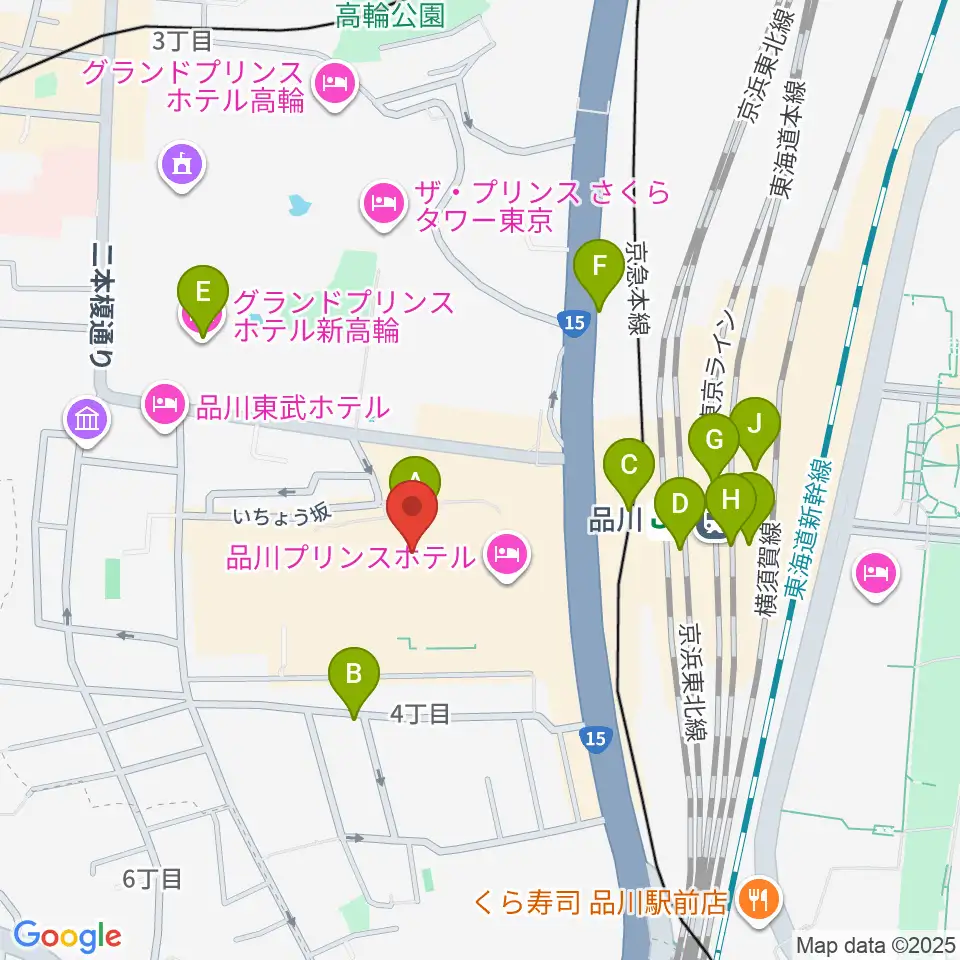 品川ステラボール周辺のコンビニエンスストア一覧地図